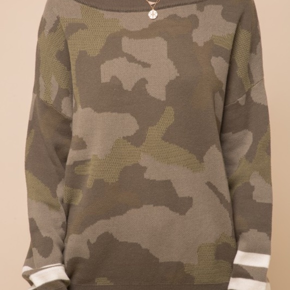 Last 1! NWT CAMOUFLAGE Camo Knit Top - Picture 11 of 13